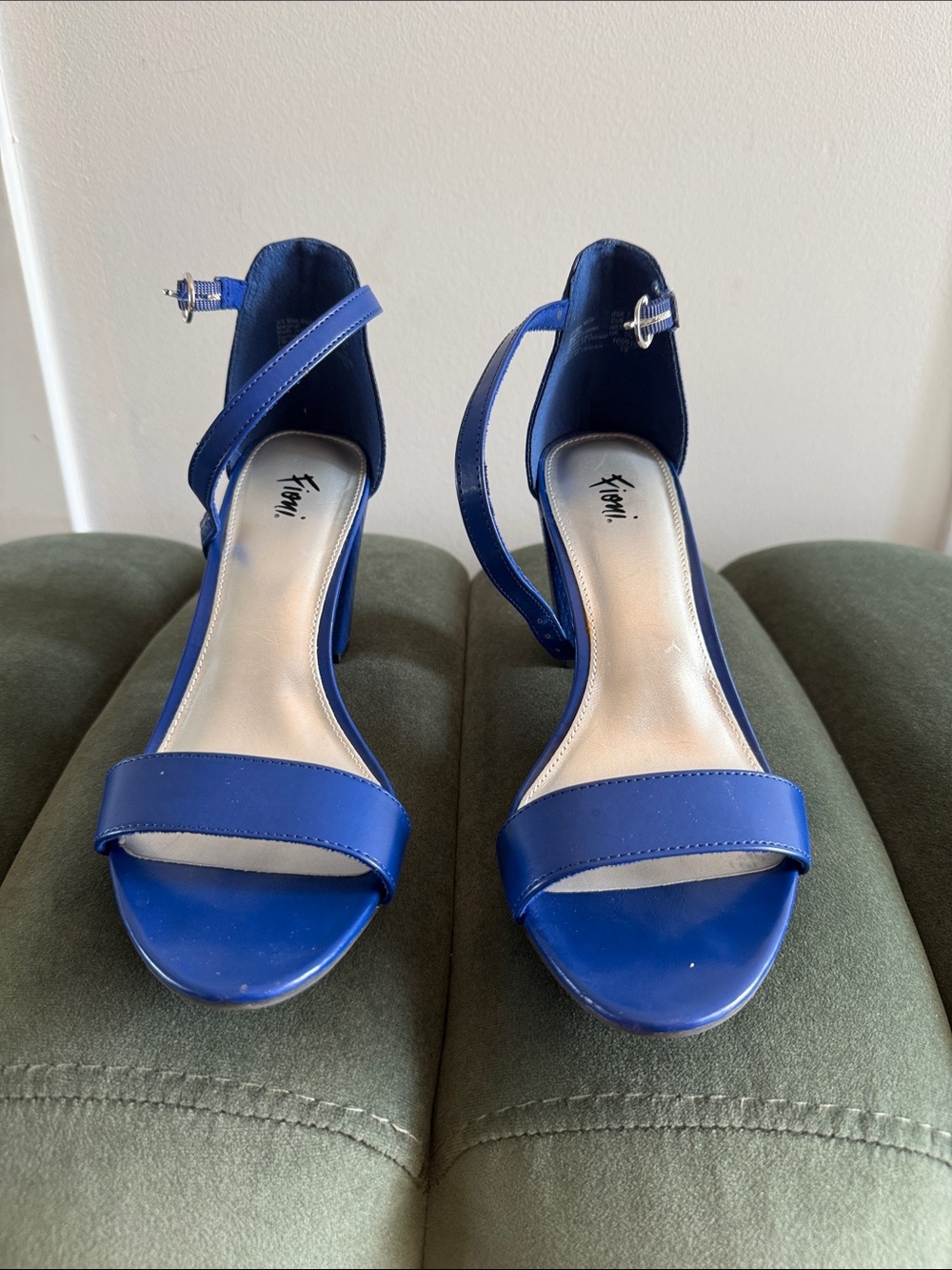 FIONI Clothing Royal Blue Ankle-Strap Heeled Sandals